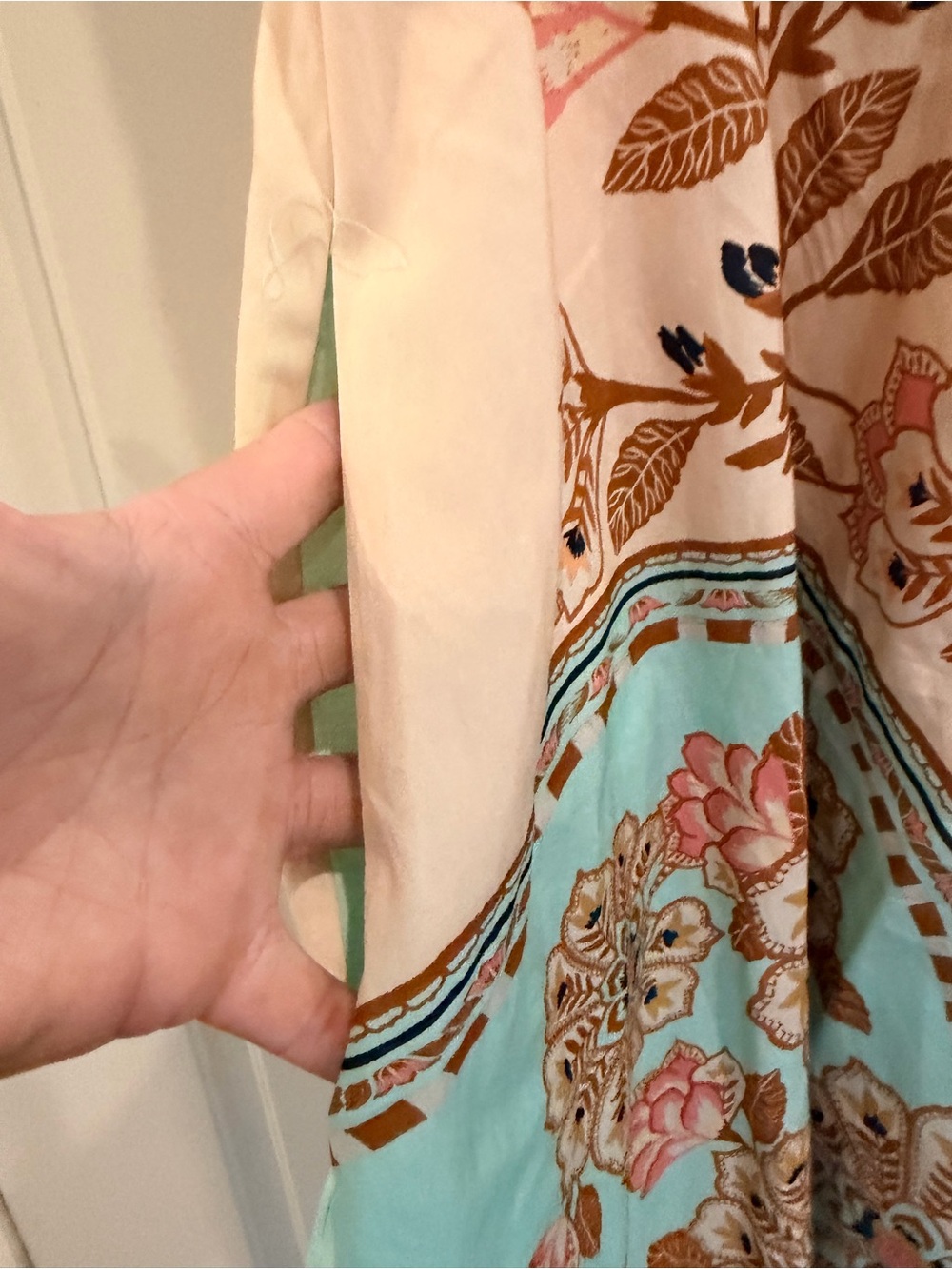 FARM Rio for Anthropologie Mint and Tan Floral Mini Dress - Picture 6 of 8